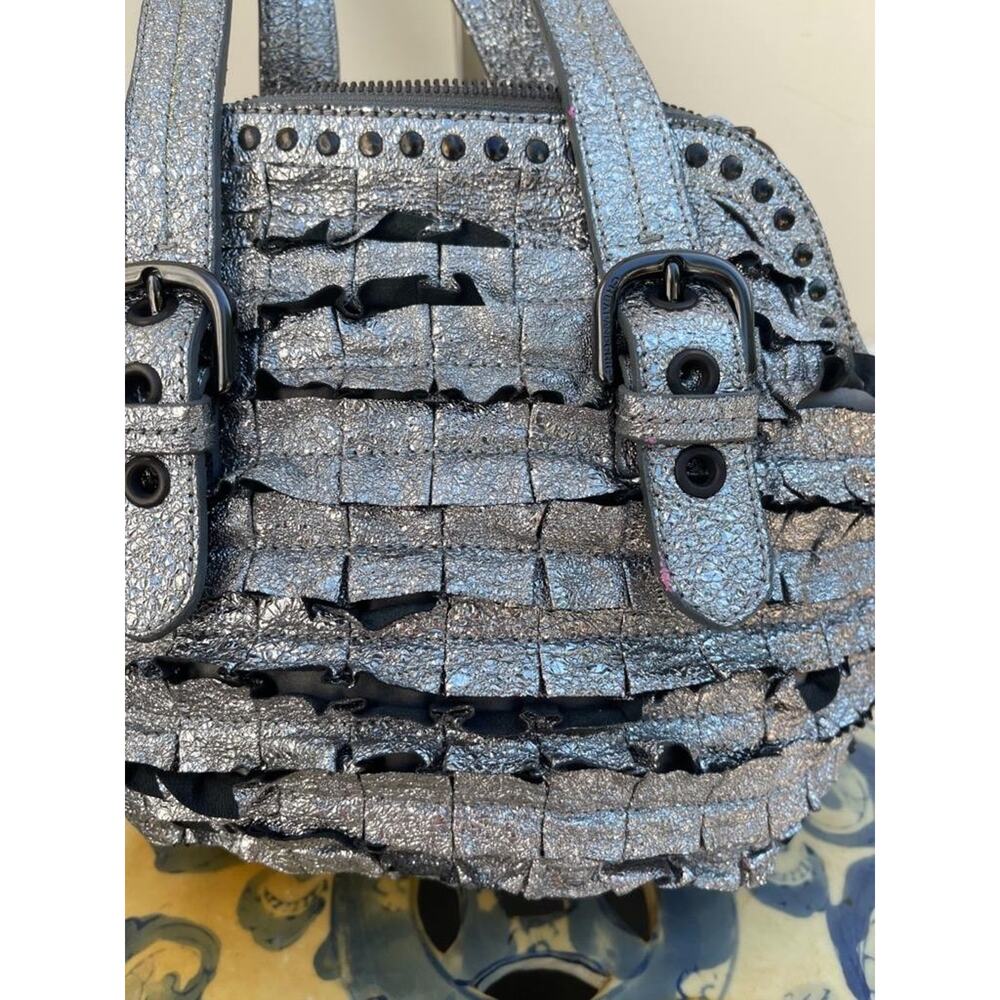 Moschino metallic silver tassel bag purse (PU220 - Picture 4 of 9